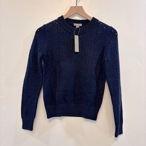 JCREW point sir navy crew neck sweater NWT